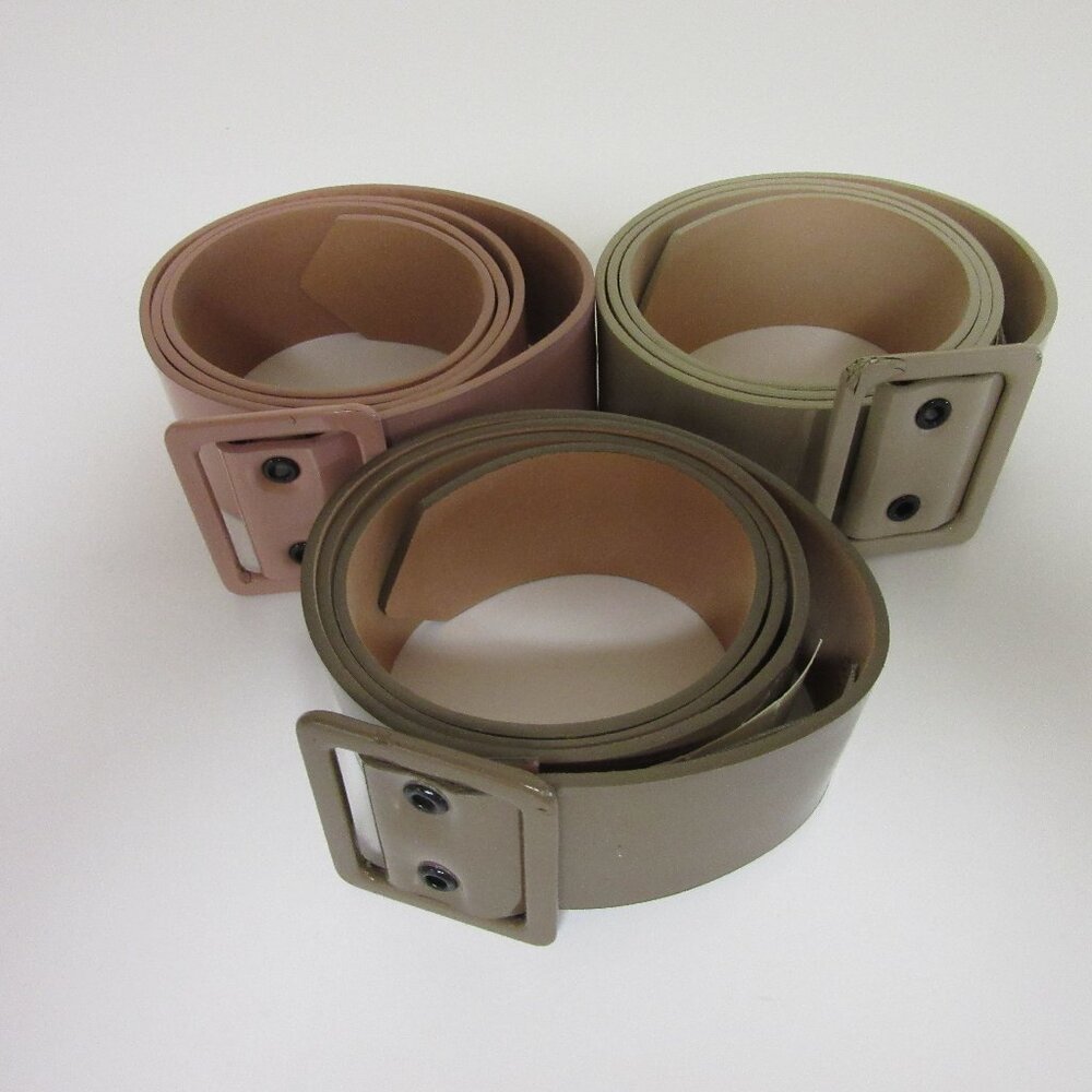 J CREW Lot of 3 Women's Genuine Leather Belts Gray, Pink & Brown-flaws